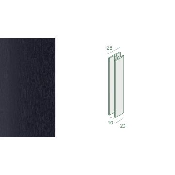 Keralit H-Verbindungsprofil schwarzblau 2,6m