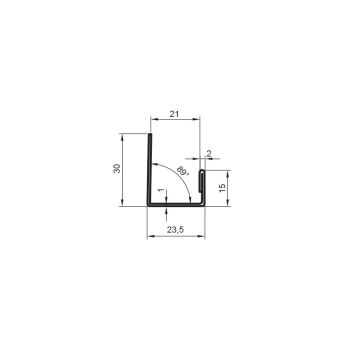 Alu-Abschlussprofil 21mm; blank