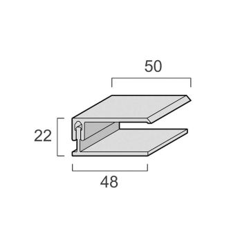 U-Profil FS-252 2-teilig mastic 6m