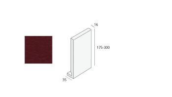 Hartschaumwinkel 225 x 35 x 16 weinrot