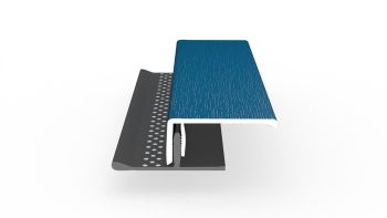 Dekotrim Lüfterabschlussprofil oben 2-teilig 3m brilliantblau genarbt