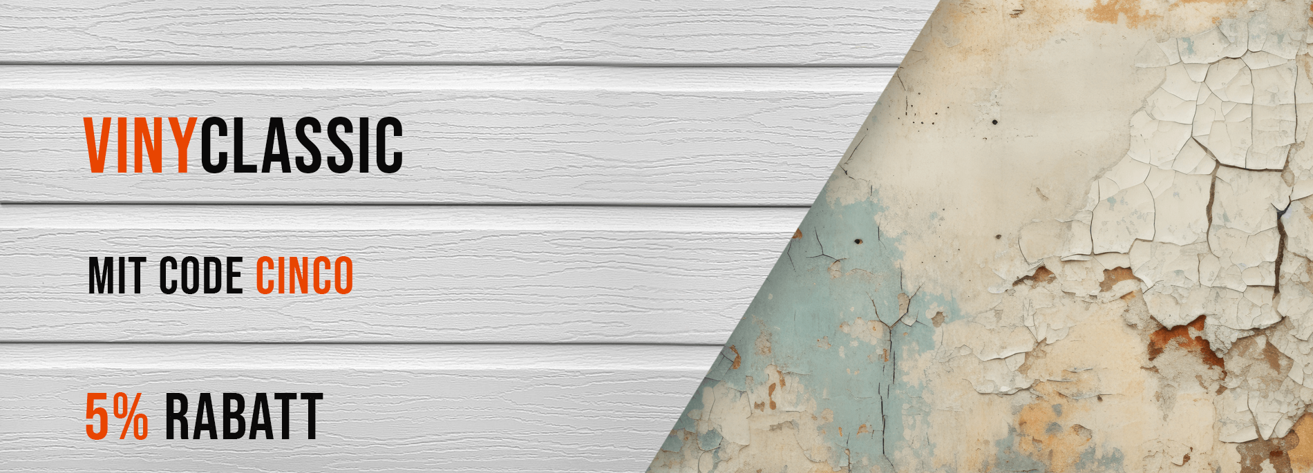 Rabatt auf Fassadenverkleidung aus Kunststoff