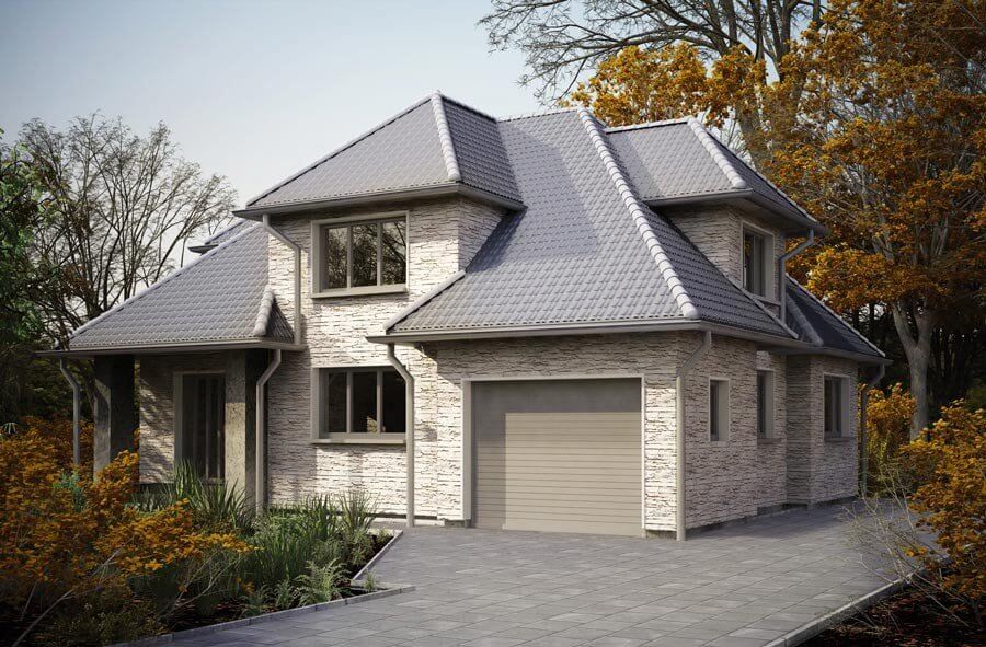 Naturstein Fassade SolidStone in der Farbe 011 Lazio.